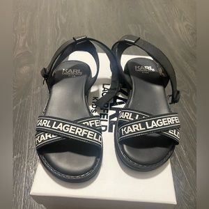 Black Logo Karl Lagerfeld Girl Sandals